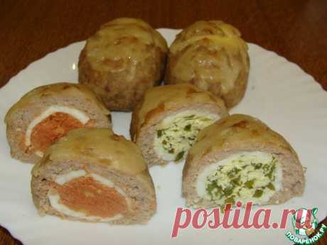 Рулеты с яйцом и разноцветной начинкой Кулинарный рецепт
