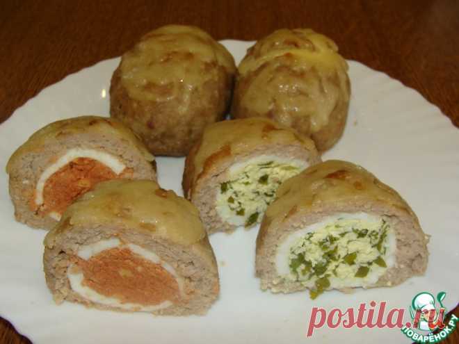 Рулеты с яйцом и разноцветной начинкой Кулинарный рецепт