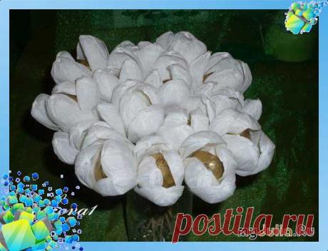 Создаем букет подснежников из конфет своими руками | Сделай сам!