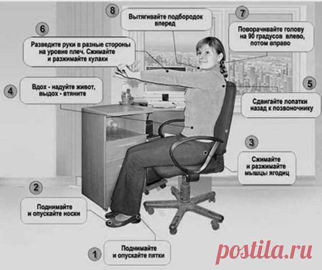 Худеть ничего не делая? Гимнастика Воробьева на 6 минут, вам поможет. proizvodstvennaja gimnastika