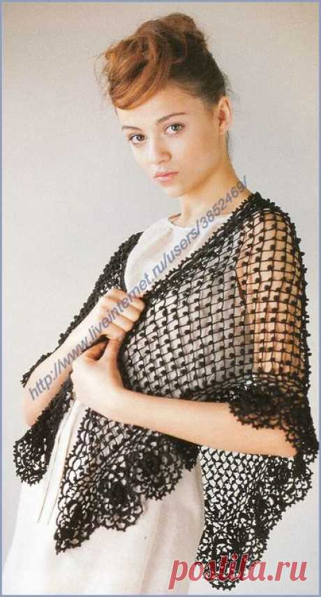 Эффектная чёрная шаль