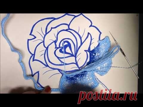МК Как связать крючком Розочку 