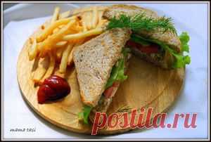 Сэндвич с рыбным салатом. Домашний фаст фуд.. Рецепт c фото, мы подскажем, как приготовить!