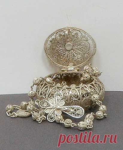 Vintage 900 Silver Filigree Rosary 800 Silver от CollectMemories