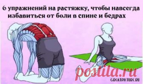6 упражнений на растяжку, чтобы навсегда избавиться от боли в спине и бедрах 6 упражнений на растяжку, чтобы навсегда избавиться от боли в спине и бедрах."Пока попа не болит - приключения не заканчиваются" 😉🍑.Лучше 6 упражнений на растяжку, чтобы навсегда избавиться от боли в спине и бедрах."Пока попа не болит - приключения не заканчиваются".