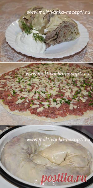 Паровой рулет с мясом в мультиварке