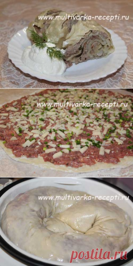 Паровой рулет с мясом в мультиварке