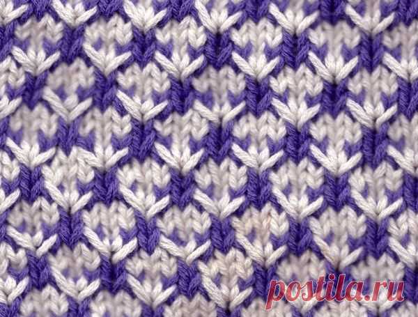В копилку: двухцветный узор спицами. / Handmade / Вязание. СХЕМЫ И УЗОРЫ ДЛЯ СПИЦ . / Pinme.ru / LanVan