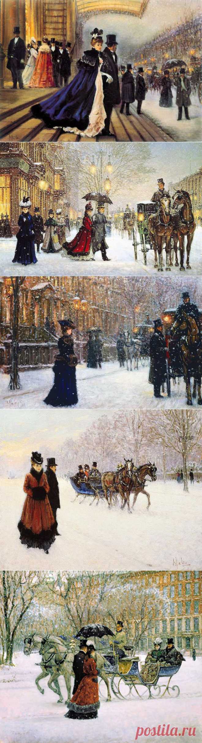Перенесемся в зиму викторианской эпохи с английским художником Alan Maley (1931-1995). Часть-1.