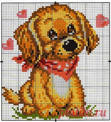 Собачка, схемы вышивки крестиком » Сайт "Ручками" - делаем вещи своими руками