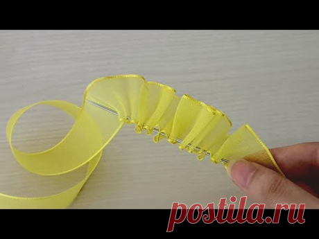 Amazing Ribbon Flower Work - Hand Embroidery Flowers Design - Sewing Hacks - Easy Flower Making