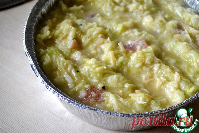 Запеканка из кабачков, курицы и сыра