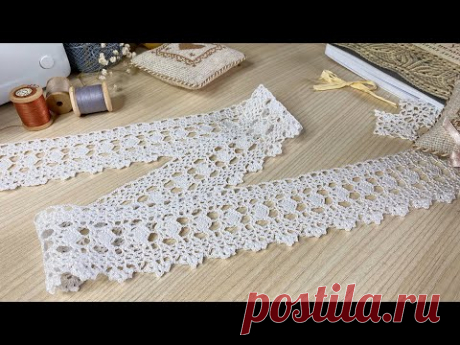 Очаровательная КАЙМА крючком. Вяжем вместе.🤍