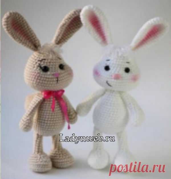 (+2) ...Игрушка заяц амигуруми (вязание крючком)