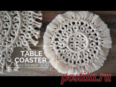 DIY Macrame Coaster, New Design. Macramé Place Mat Tutorial - YouTube