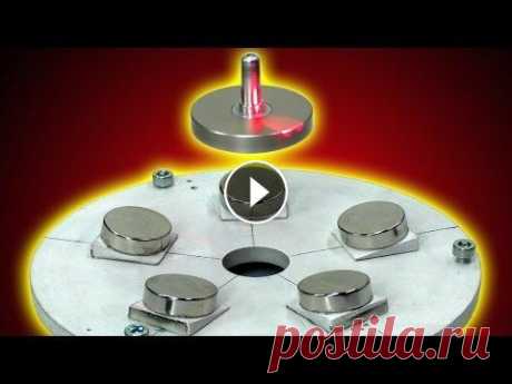 Левитация волчка над пятью точечными неодимовыми магнитами. Magnetic Levitation, magnétismo, magnetic experiment, truco magnética, moto perpetuo, amaz...