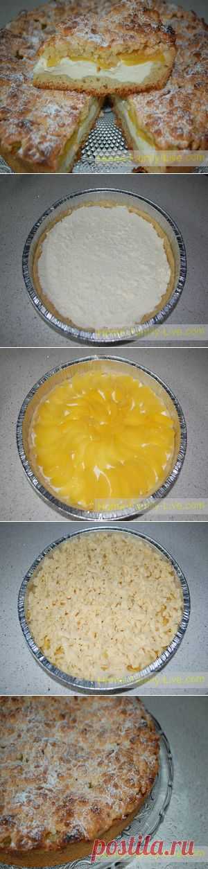 Пирог из песочного теста с творогом и абрикосами - рецептКулинарные рецепты