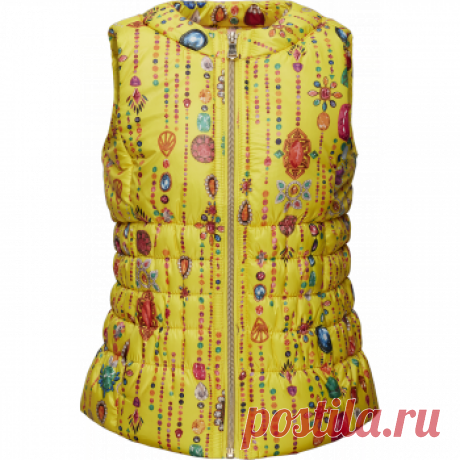 Жилет утепленный для девочки, цвет лимонный
