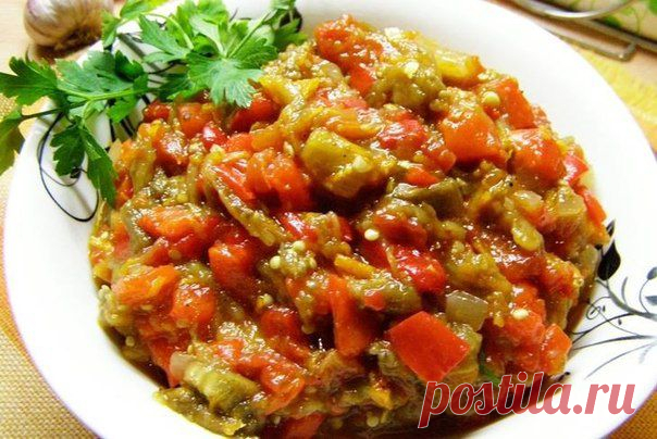 Икра из болгарского перца с баклажанами