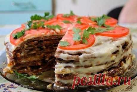 Нежный печеночный торт с грибами - Dynastyofchefs.ru