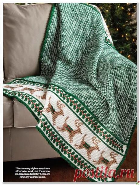 ДЕТСКИЙ ПЛЕД (жаккакрд + вышивка)..