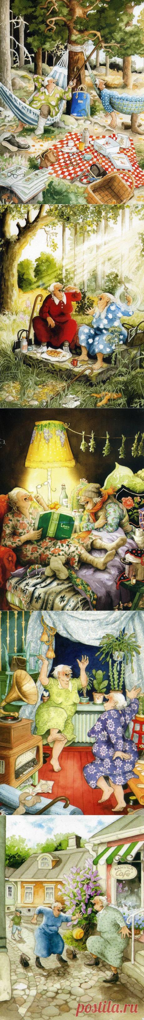 Финская художница Inge .Озорные старушки и не только....