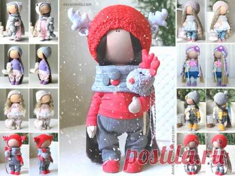 Christmas Interior Doll, Winter Handmade Doll, Tilda Rad Doll, Textile Decor Doll, Fabric Cloth Doll, Soft Custom Baby Love Doll by Yulia K Hello, dear visitors!  This is handmade textile doll created by Master Yulia K. (Sochi, Russia).  All dolls stated on the photo are mady by artist Yulia K. You can find them in our shop searching by artist name: https://www.etsy.com/shop/AnnKirillartPlace?ref=hdr&search_query=yulia+k  Doll is 30 cm