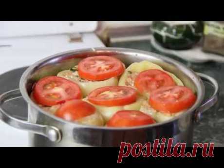 Как приготовить перец фаршированный мясом и рисом | Вкусный фаршированный перец - Рецепт