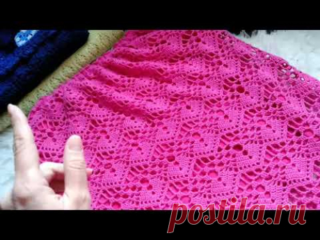 Как пришить подклад к вязаной юбке 🏵️ Юбка цвета ,,ФЛОКС"🏵️ Крючок🏵️