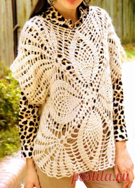 tejidos artesanales en crochet: increible chaleco cuadrado tejido en crochet