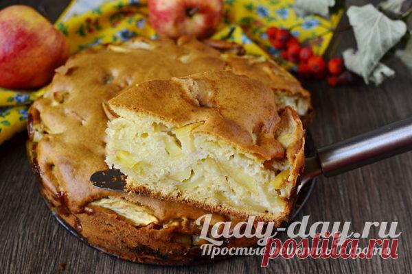 Шарлотка на кефире пышная с яблоками в духовке, очень вкусный рецепт с фото | Простые рецепты с фото