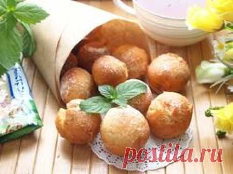 Творожные пончики с корицей - кулинарный рецепт.