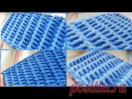 Бомбический узор с эффектом плетения ротанг 📣  knitting pattern. - YouTube