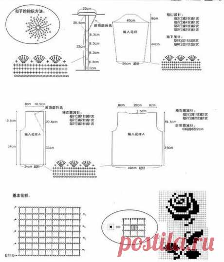 Красивые модели крючком от японских дизайнеров - элегантное очарование и схемы! | Вязалки Веселого Хомяка | Дзен