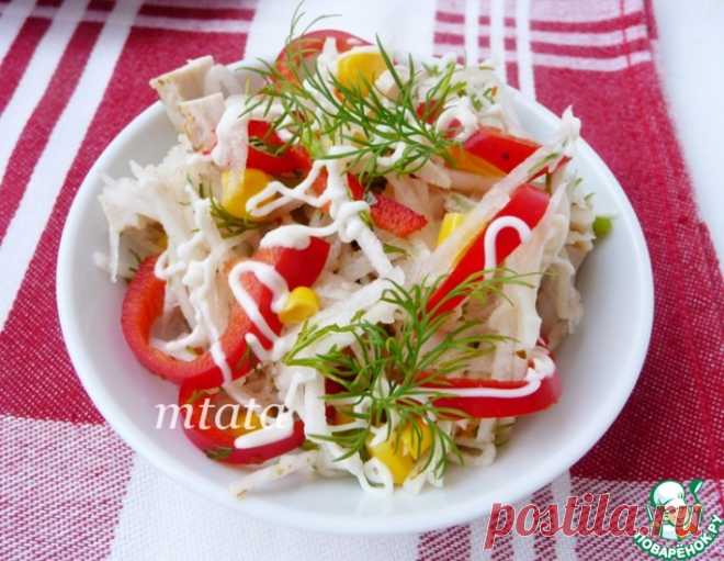 Салат из дайкона, индейки и кукурузы – кулинарный рецепт