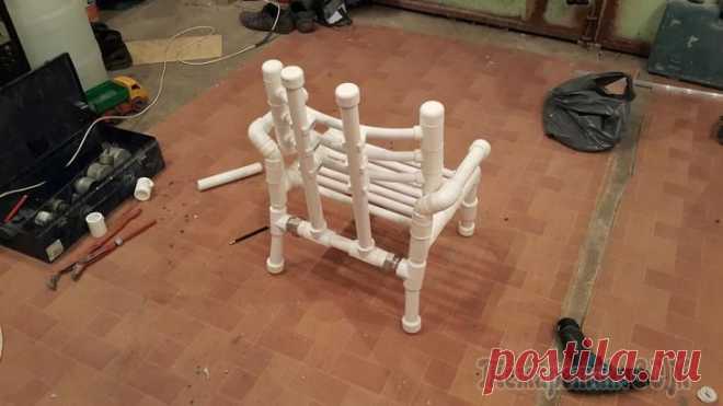 Идея стула из полипропиленовых труб.