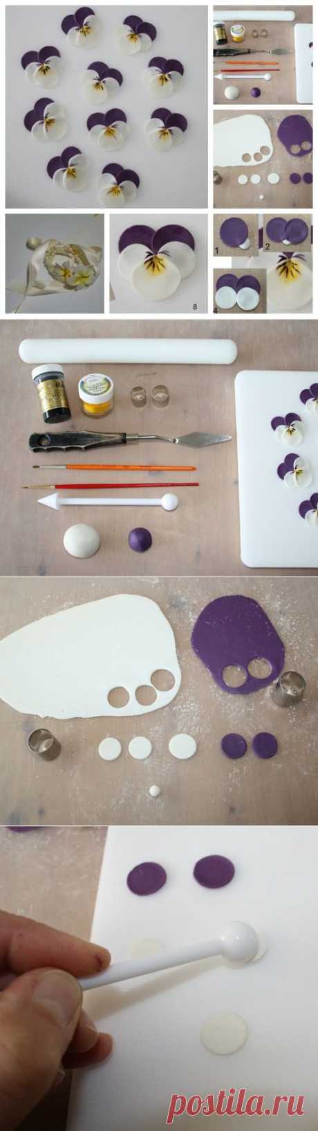 Wonderful DIY Pretty Polymer Clay Pansy | WonderfulDIY.com