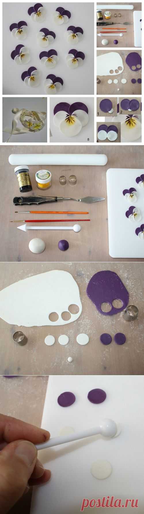 Wonderful DIY Pretty Polymer Clay Pansy | WonderfulDIY.com
