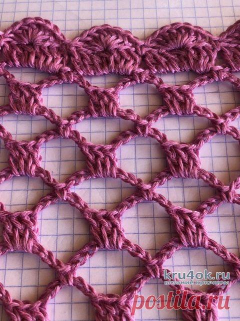 Легкий ажурный кардиган из квадратных мотивов. Работа Надежды Борисовой