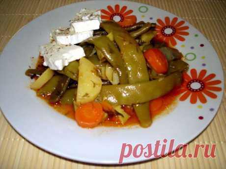 Теплый салат из зеленой фасоли с сыром — Вкусные рецепты