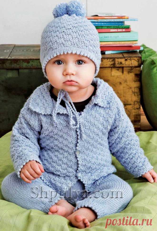 Вязаный комплект для малыша спицами - SHPULYA.com