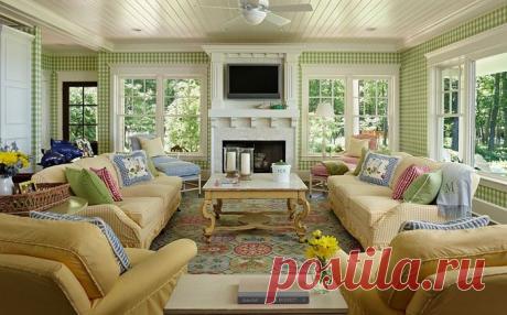 Очарование зелёного — 15 потрясающих гостиных