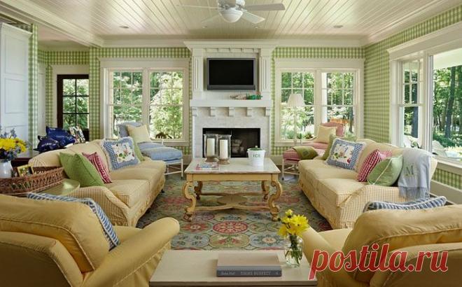 Очарование зелёного — 15 потрясающих гостиных