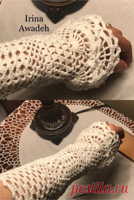 Crochet  шикарные ажурные митенки крючком в стиле Бохо