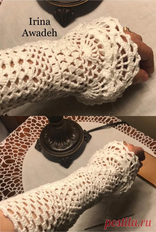 Crochet  шикарные ажурные митенки крючком в стиле Бохо