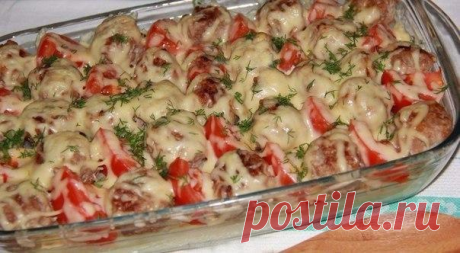 Фрикадельки с картошкой запеченные в духовке