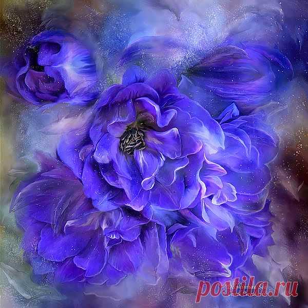 Delphinium Sea - A Dolphin Mystery Mixed Media by Carol Cavalaris - Delphinium Sea - A Dolphin Mystery Fine Art Prints and Posters for Sale