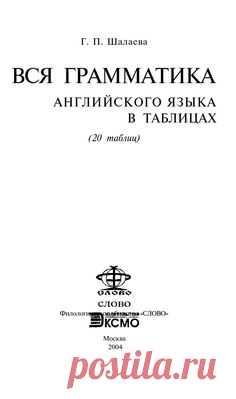 Вся грамматика английского языка в таблицах