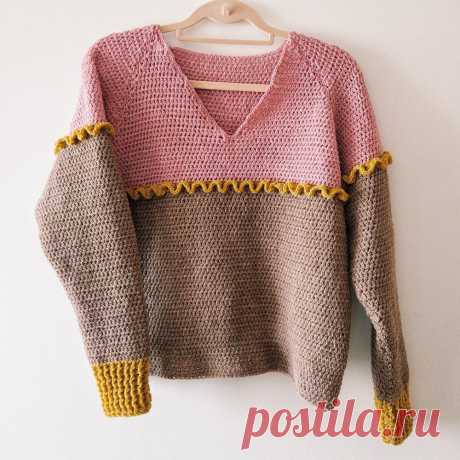 Neapolitana Sweater Crochet pattern by Knothing Usual Neapolitana Sweater is my favourite piece of clothing this season. It's a loose fit with fun frill. Perfect for confident, fun-loving crocheter. This is a a proof that crochet can be modern, fresh and &quot;young&quot;. I listed this pattern as an advanced skill level, but I believe that intermediate maker would be able to complete it. There are pictures, notes and explanations provided and as always, you can contact me if you en...