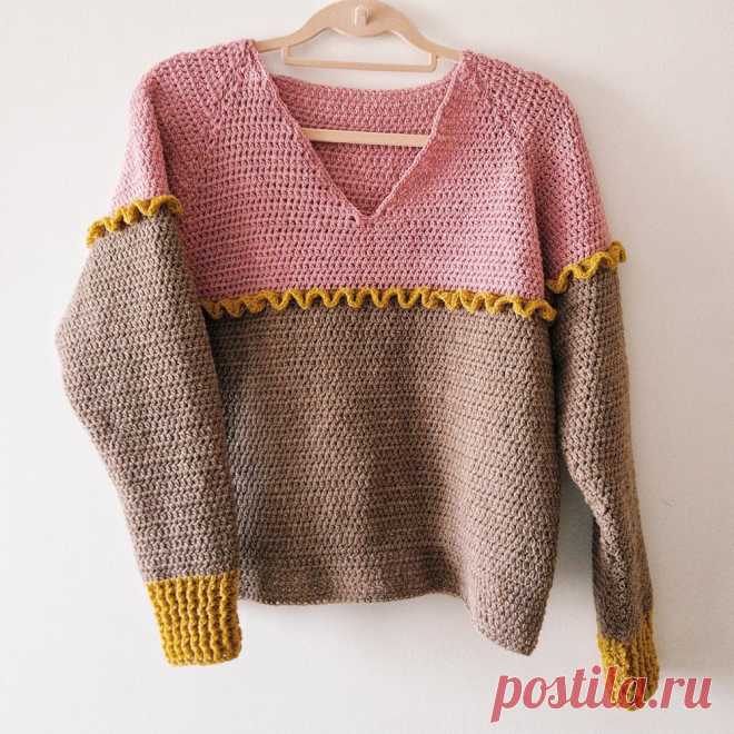 Neapolitana Sweater Crochet pattern by Knothing Usual Neapolitana Sweater is my favourite piece of clothing this season. It's a loose fit with fun frill. Perfect for confident, fun-loving crocheter. This is a a proof that crochet can be modern, fresh and 